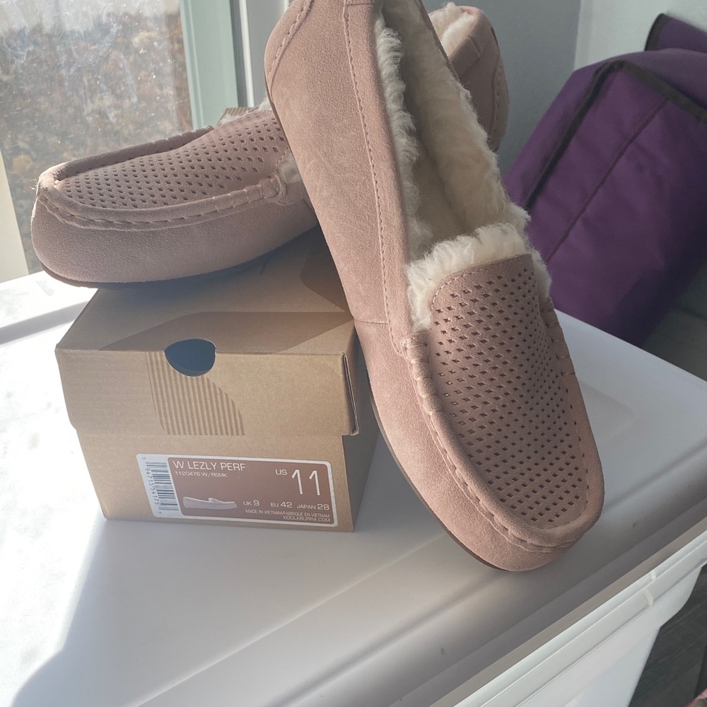 UGG Pink Loafers with Cream Lining
